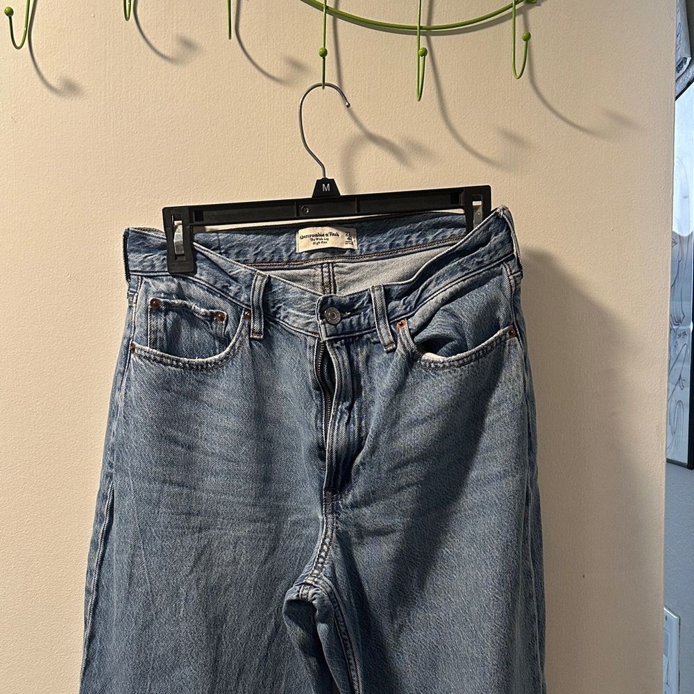 Abercrombie & Fitch Light Blue Wide Leg High Rise Jeans